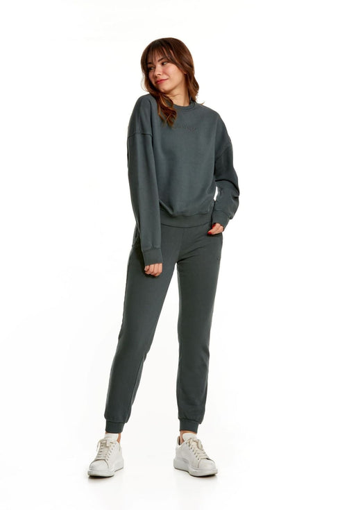 OVER THE CLOUDS GRİ OVERSIZE SWEATSHIRT - Sweatshirtler - BIRDIEJAY